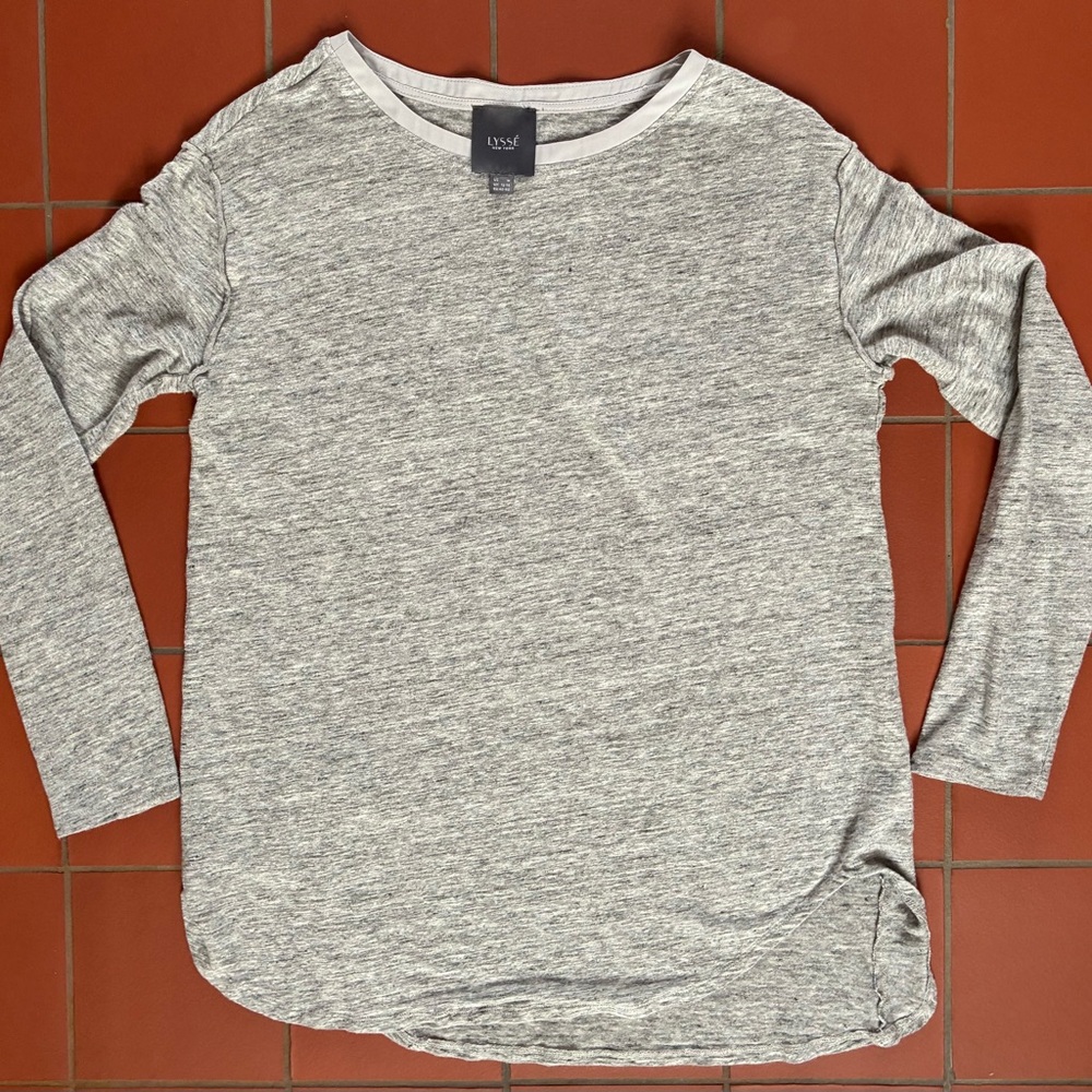 Lysse Heather Gray Long Sleeve Top size M